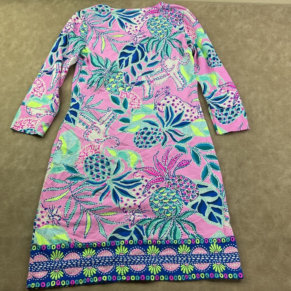 Lilly‎ Pulitzer Nadine UPF 50+ Dress Womens XS Pink Floral Shift Resort Vacation - Picture 10 of 10